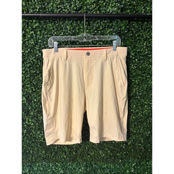 Redvanly Shorts Medium Pale Khaki Hanover Pull On Performance Golf Chino Stretch - Picture 1 of 4